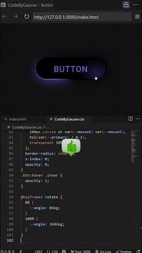 🔥 Animated Button with Hover Effects using HTML & CSS #webdevelopment #coding #hovereffect