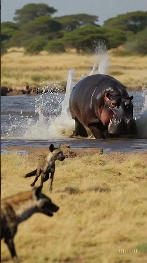 Hippo vs Hyenas: The River Showdown!
