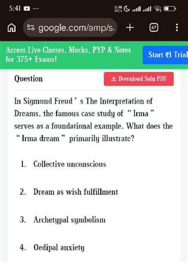 In Sigmund Freud's The Interpretation of Dreams, the famous cas... | Filo