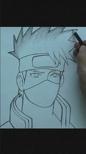 Kakashi Hatake Sketch || NARUTO - Step by Step Drawing Tutorial #Shorts