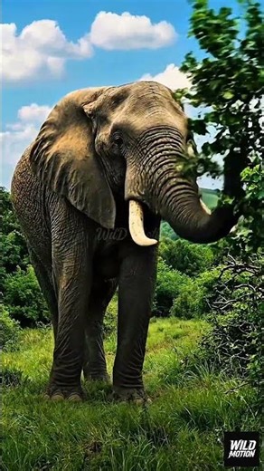 Hungry Elephant Eating A Tree 😍 #shorts #wildlife