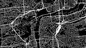 Zoom Out Road Map of Prague Czech Republic with white roads on a black background Stock Video