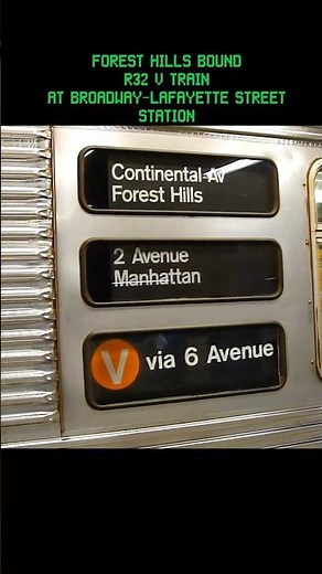Forest Hills Bound R32 V Train @ Broadway-Lafayette Street Station #nycsubway #metro #trains #nyc