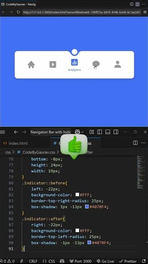 Animated Navbar Indicator ✨ Pure CSS #webdevelopment #htmlcss #coding