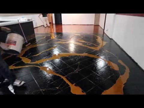 DESIGNER METALLIC EPOXY INSTALLATION ON CERAMIC TILE