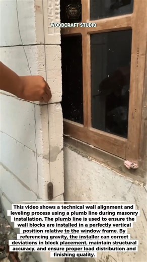 Perfect Wall Alignment Using a Plumb Line #Construction #Masonry #Building