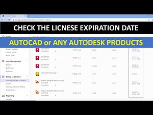 How to check the license expiration date of AutoCAD or any Autodesk products (Subscription)