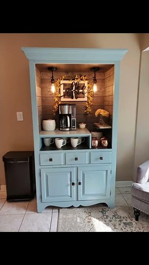Making Coffee Bar From TV Armoire