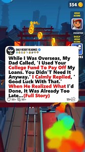 55K views · 891 reactions | While I Was Overseas, My Dad Called, 'I Used Your College Fund To Pay Off My Loans. You Didn't Need It Anyway.' I Calmly Replied, 'Good Luck With That.' When He Realized What I'd Done, It Was Already Too Late...#reddit #redditstories #storytime #redditreadings #askreddit | Yeti45 | Facebook