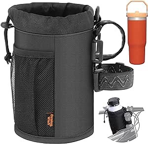 Desing Wish Bike Water Bottle Holder, 32-40oz Bike Cup Holder with Removable Non-Slip Straps Multiple Installation Methods Insulated Bike Bottle Holder for Mountain Bike, Road Bike, eBike, Scooter
