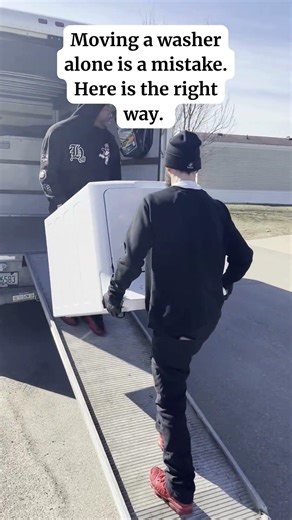 This is how professional movers load a 200 lb washer safely