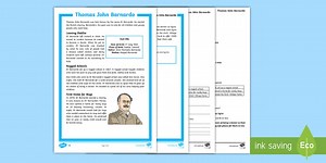 LKS2 Thomas John Barnardo Differentiated Reading Comprehension Activity
