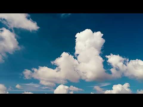 Beautiful Deep Blue Sky with White Clouds Timelapse Stock Footage [4K]