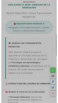 Guía EXANI-II Módulo Ciencias de la Educación 2026 📚 | Teorías y Sistema Educativo