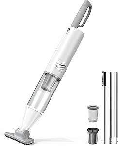 Cordless Pool Vacuum, Handheld Rechargeable Pool Cleaner for Above Ground/Inground Pools, Power LCD Display, Extendable Pole up to 98.4“, 60 Min Runtime for Leaves, Debris, White (2025 Version)