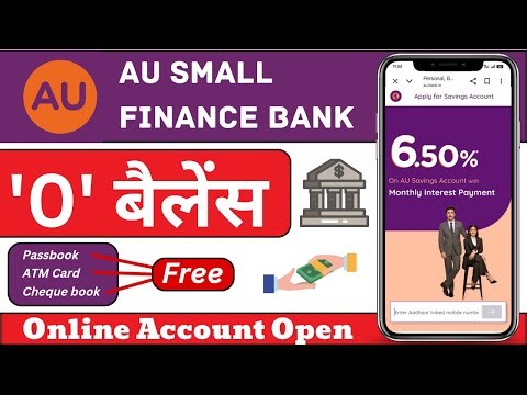 zero balance bank account online opening 2026 | AU bank zero balance account opening online