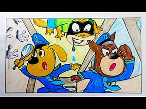 Falling Disasters from Above | Sheriff Labrador coloring story