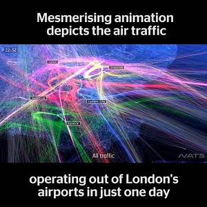 172K views · 2.2K reactions | An astonishing animation reveals how 24 hours of London's air traffic looks. Video courtesy of NATS | London Evening Standard | Facebook