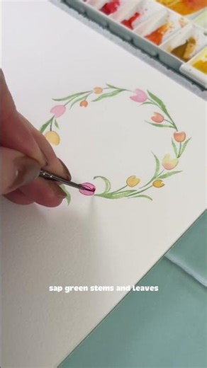 Watercolour florals 101: tulip wreath 💐