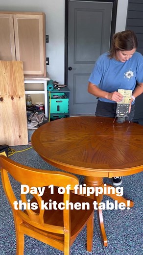 18K views · 101 reactions | I started sanding the top, only to realize I was going to fly through my sandpaper stash. I brought out the paint stripper to do most of the work, and will be sanding the rest. | Alpine Home Creations | Facebook