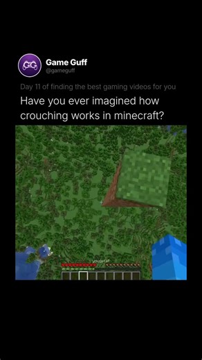 GameGuff on Instagram: "Via:- @yougplat In Minecraft, crouching—commonly called sneaking—is an important mechanic that helps players move with precision and avoid accidental falls. When a player holds the crouch key, usually the Shift key on PC, their character lowers slightly and moves slower, reducing the hitbox height and preventing them from stepping off edges while building or exploring precarious terrain. This makes crouching particularly useful for placing blocks at the edge of cliffs, bu