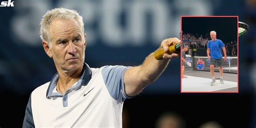 Watch: John McEnroe vents his frustration after being notified for foot fault at Pickleball Slam
