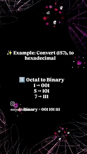 Step-by-Step Binary to Hexadecimal Conversion Explained Clearly ✨#BinaryToHex #DigitalLogic