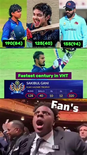 Fastest Century Comparison in VHT 🏆#vaibhavsuryavanshi#sakibulgani#bihari#bihar#ishankishan#batting