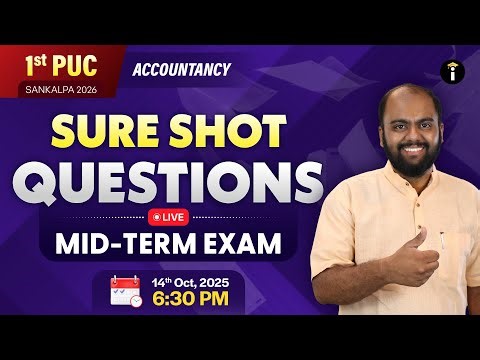 Sure Shot Questions | Accountancy PU 1 | Class 11 | Midterm Exam | PUC Commerce | Parikshe