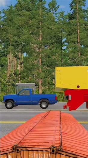 Heavy Truck vs Speed Bumps | BeamNG Drive1 #beamngdrive #simulation #truck #speedbump #crash