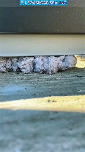 Injecting PU Foam Under a Door Frame.