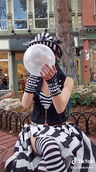 Hilarious Balloon Popping Prank by Clown Girl - Watch Out for the Loud Pop!