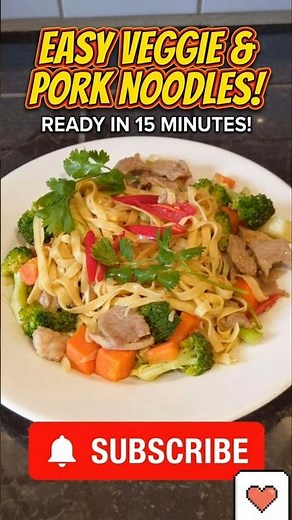 Quick & Easy Thai-Style Pork Stir-Fry with Egg Noodles 🍜 #cooking #shorts