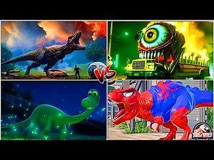 🦖Jurassicworld Alosaurus Rex 🆚 T Rex Capten America 🆚 Gigantosaurus 🆚 T Rex Spider Evolution cof