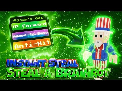 Steal a Brainrot SCRIPT Gui with INSTANT STEAL, INVISBLE + ANTI-HIT + SPEED BOOST!