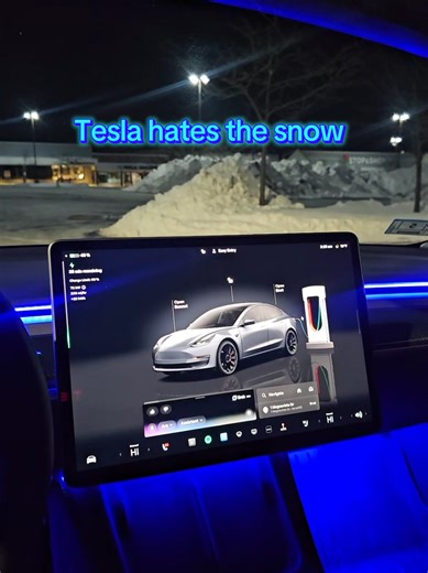 Tesla hates the snow i guess... #tesla #ai #unhinged #freaky #elonmusk | Tesla