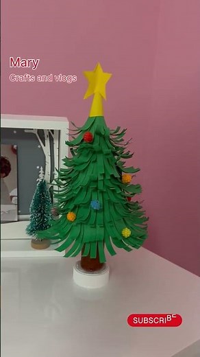 ✂️✂️ Make a Tiny PAPER Christmas Tree in 60 Seconds! (Easy DIY) 🎄🎄
