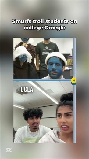 Nobody was ready for smurfs on college omegle 😭 #ometv #omegle #funny #university #collegelife