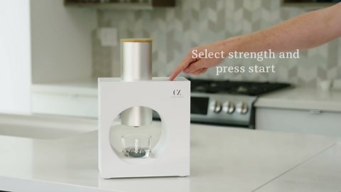 Matcha Maker Starter Kit, an Innovative At-home Matcha Machine that Produces Freshly Ground Matcha from Organic Shade-grown Japanese Tea Leaves (White)