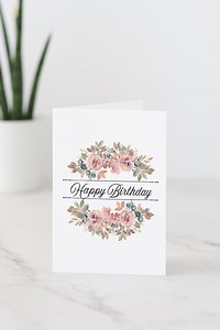 Floral Happy Birthday Card – Editable Printable With Custom Text Option - Etsy