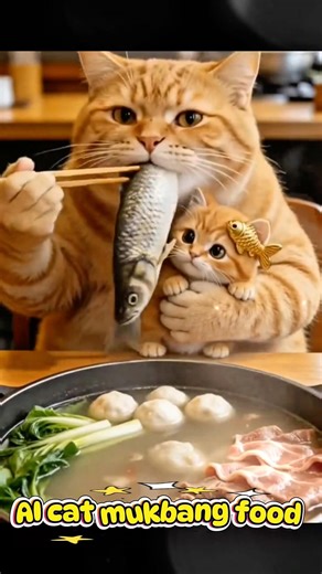 AI cat mukbang food #shorts #shortvideo