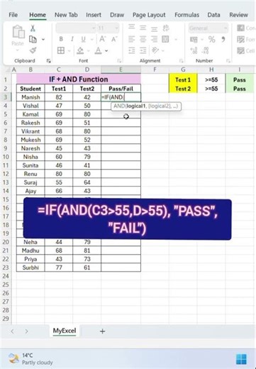 Use IF with AND in 60 Seconds – Excel Logic Hack! | IF + AND in Excel Made Easy! | Excel IF AND Comb