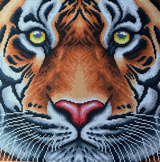 Tiger Small DIY Bead Embroidery Craft Kit, Fully Beaded Cross Stitch Beadwork Printed Pattern - Etsy