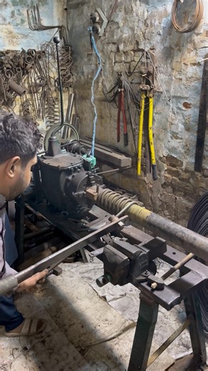 Heavy-Duty Compression Spring Made on an Old Lathe | 15mm Iron Rod #shortsvideo