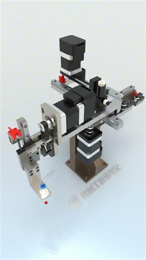 Animation of a 3-axis manipulator.三轴机械手取放料机构原理动画