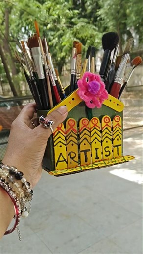 Empty Toothpaste Box Makeover Brush Pen Holder Diy Easy Craft #craft #artbydrranjini