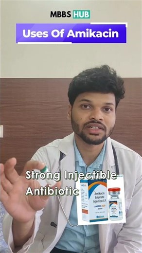 Strong Injectable Antibiotic 💉 | AmikacinUsed in severe gram-negative infections