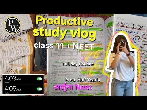 Productive Study Vlog 🌸 | Class 11 + NEET Prep | Full Day Routine for Half-Yearly Exams📚