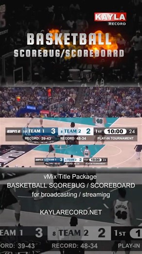 BASKETBALL SCOREBUG SCOREBOARD vMix PACKAGE #scoreboard #vmix #broadcast #obs #broadcasting #nba