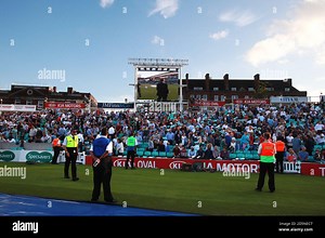 A general view of the big screen at the Kia Oval as the Kia catch video is played Stock Photo - Alamy